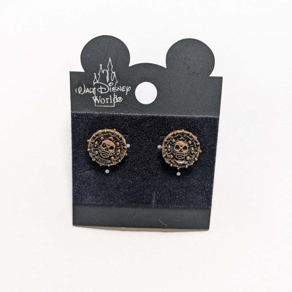 Disney Jewelry Pirates Of The Caribbean Skull Coin Earrings 2008